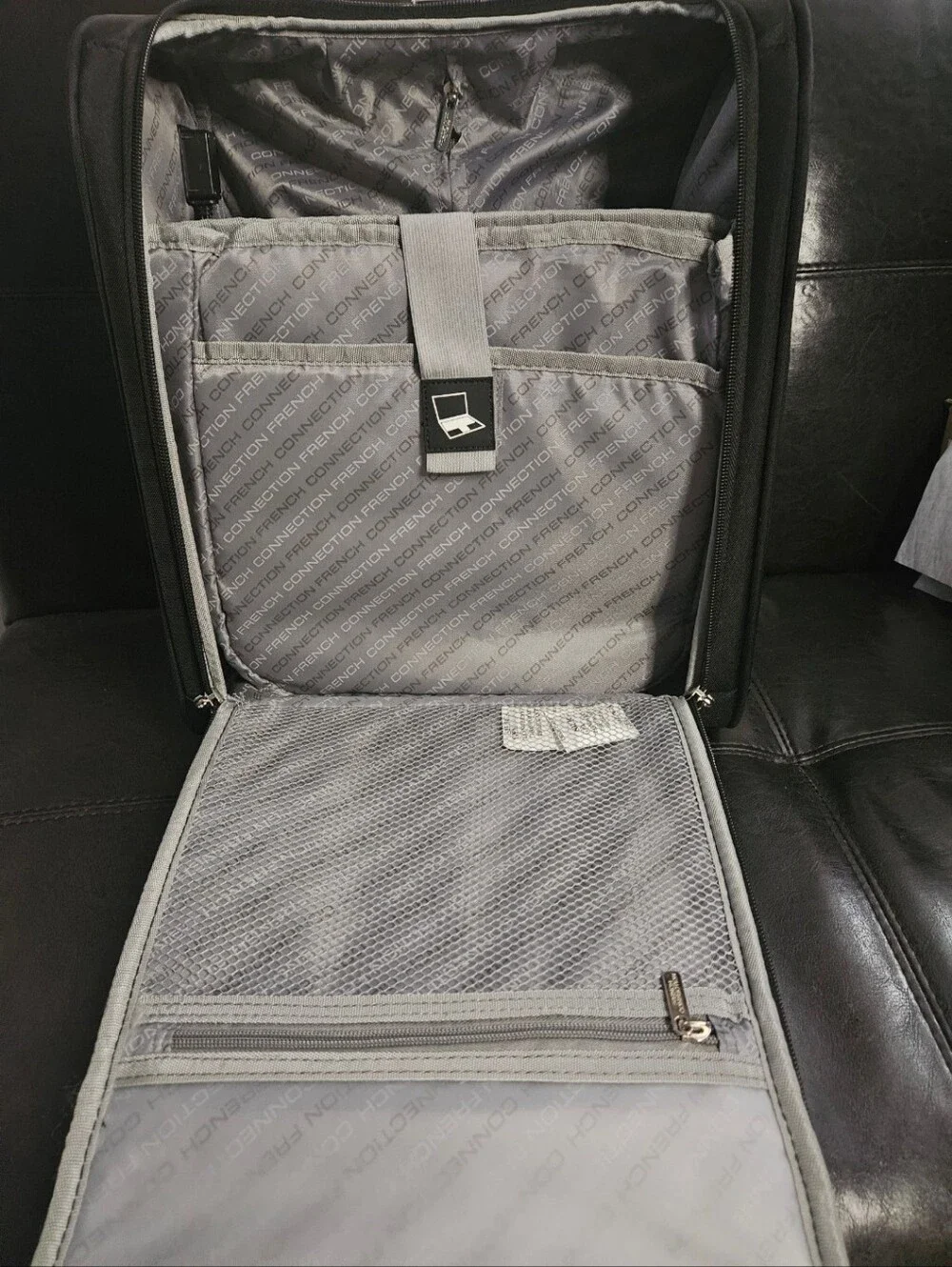 French Connection Black Rolling Carry-On Garment Tote